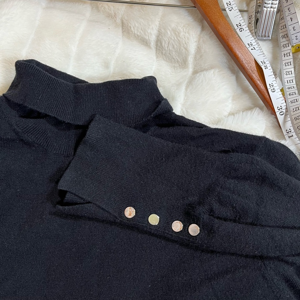 Torrid 0/L Black Workwear Office Fall Winter Studded  Teacher Turtleneck Sweater